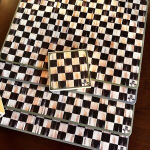 McKenzie-Childs Checkered Placemats and Coaster Set